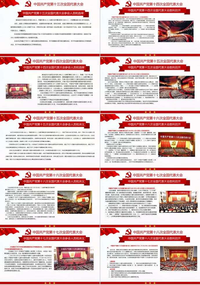 金紅大氣風(fēng)永遠(yuǎn)跟黨走建黨98周年主題活動PPT模板-6