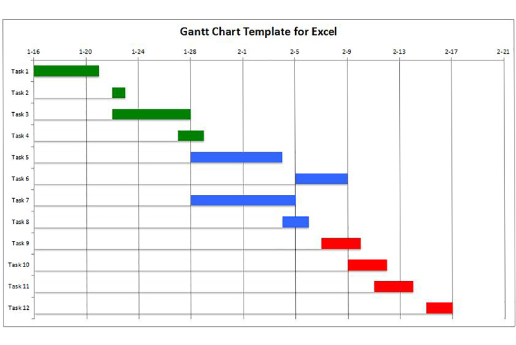 藍(lán)綠紅系企業(yè)級甘特圖模板-1