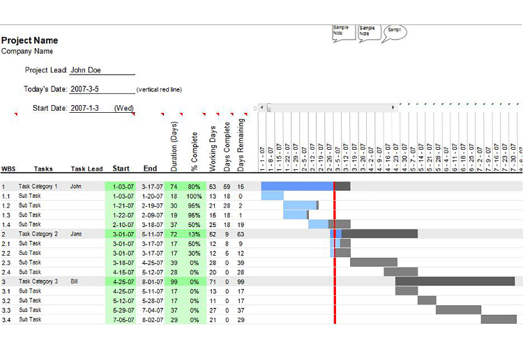 通用企業(yè)計劃表甘特圖Excel模板-1