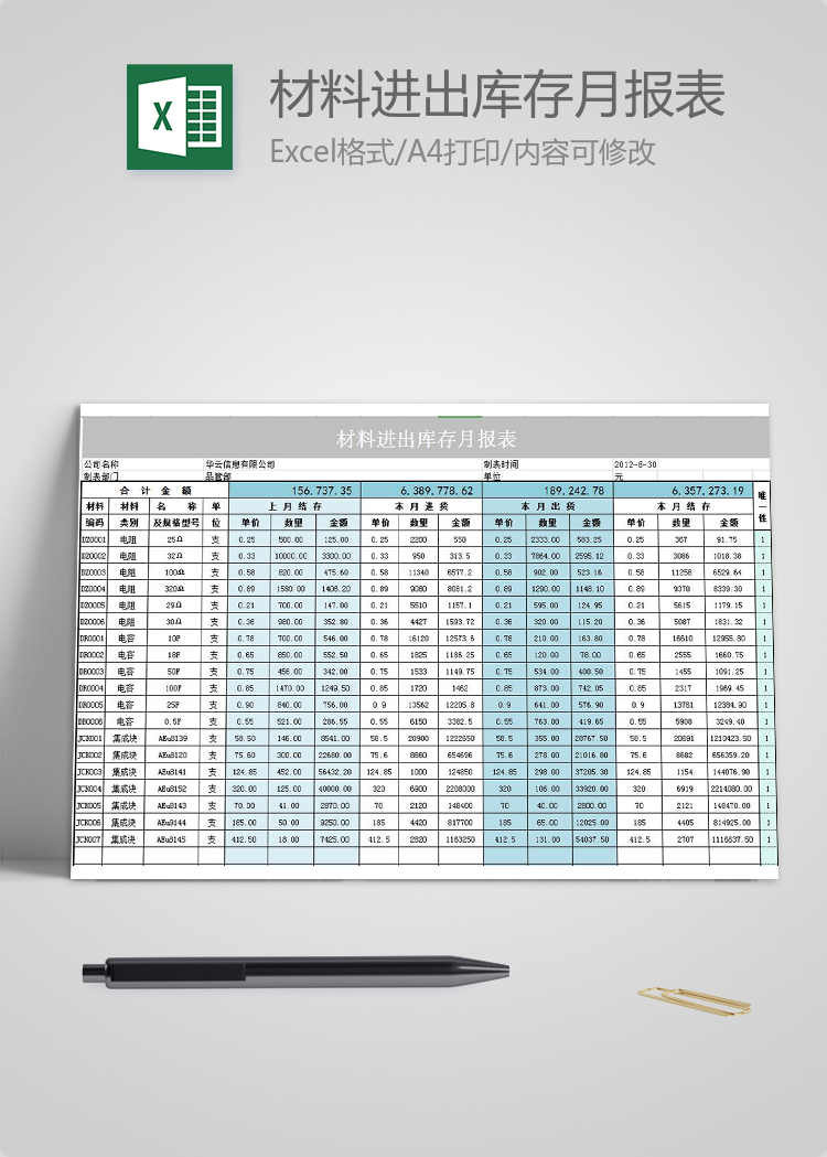 材料進出庫存月報表系統(tǒng)