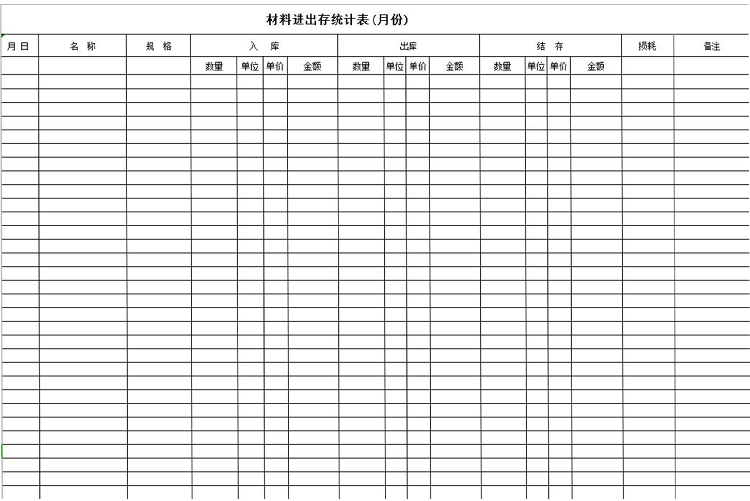 庫存統(tǒng)計(jì)表(月份)-1