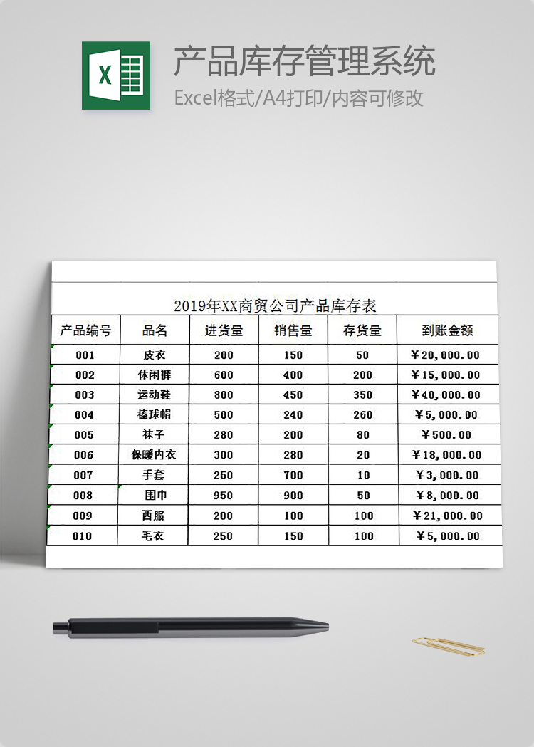 每月產(chǎn)品庫存管理系統(tǒng)