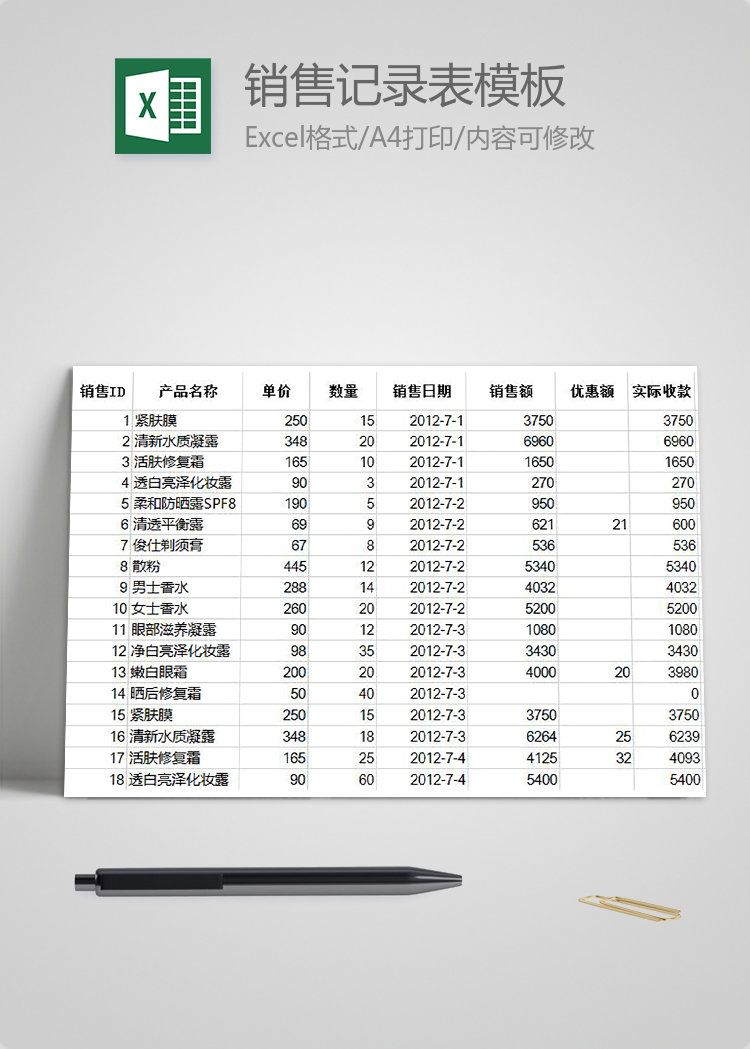 對(duì)銷(xiāo)售記錄進(jìn)行高級(jí)篩選表模板