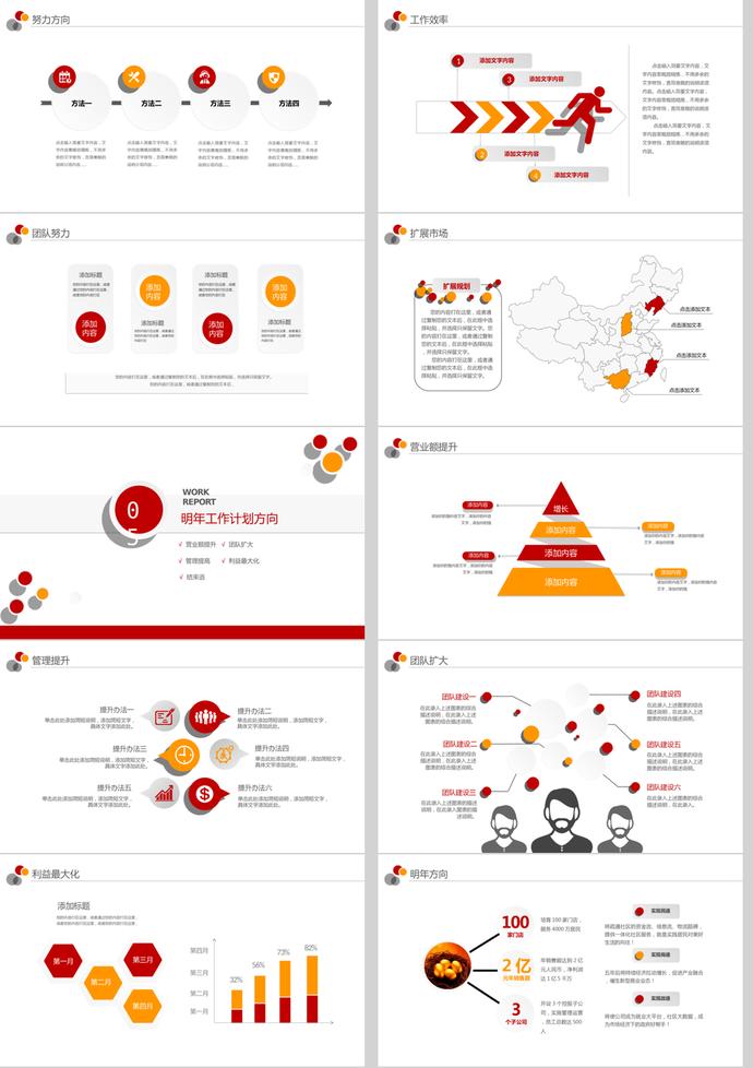 2019紅色風新年計劃商務匯報PPT模板-3