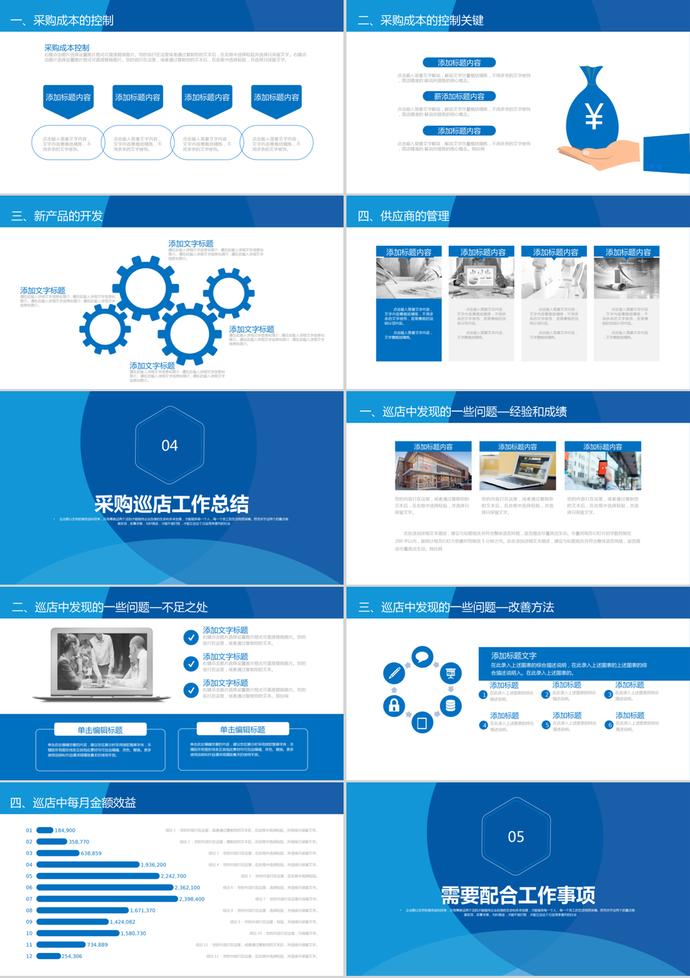 青藍(lán)風(fēng)采購月報(bào)匯報(bào)總結(jié)PPT模板-2