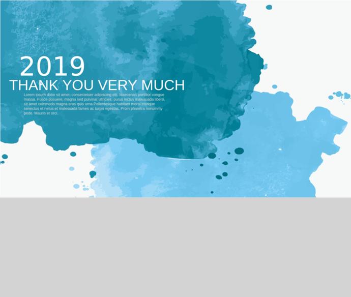 青色水彩風大氣商務實用通用版PPT模板-4