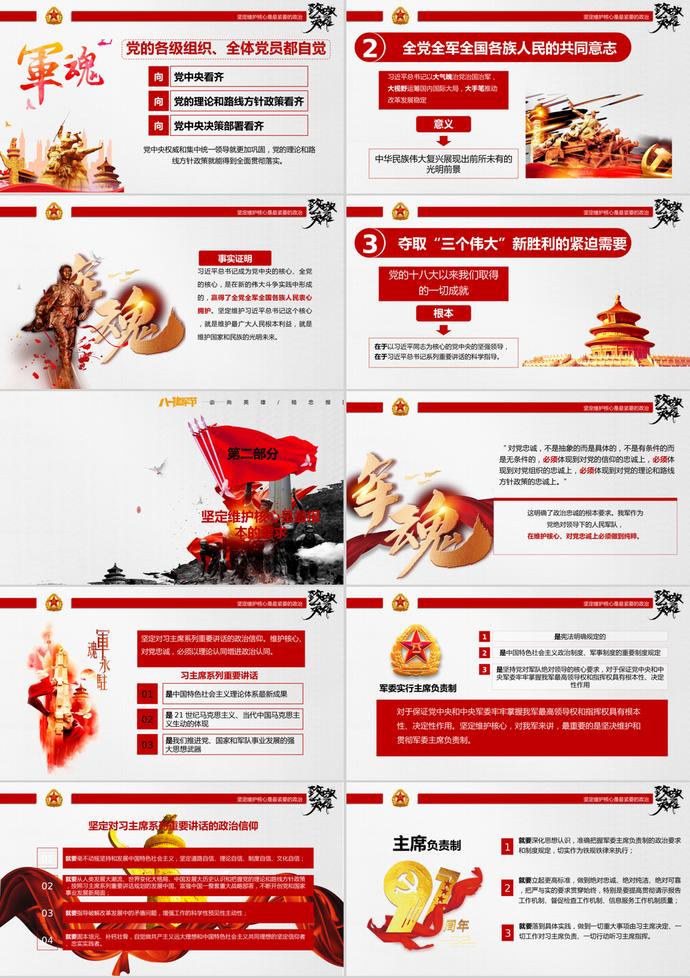 八一建軍節(jié)黨政鐵血鑄軍PPT模板-1
