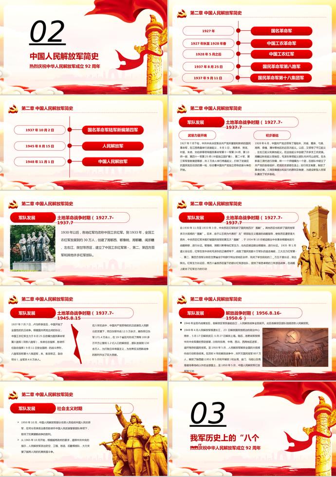 八一建軍節(jié)建軍92周年P(guān)PT模板-1