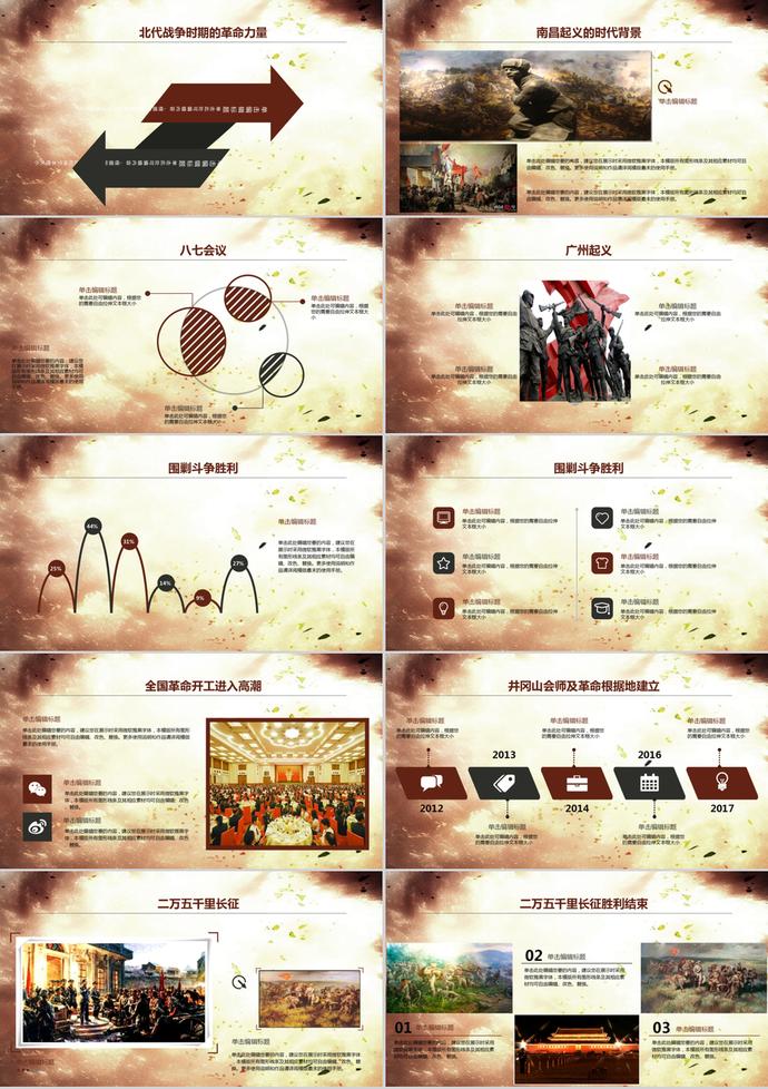 熱烈慶祝建軍九十周年ppt模板-1