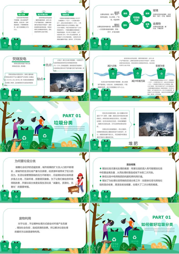 黃綠卡通風(fēng)格垃圾分類培訓(xùn)課件PPT模板-1