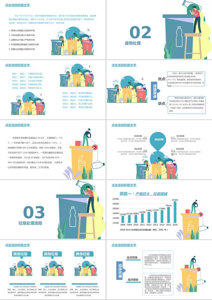 簡潔創(chuàng)意卡通風(fēng)格垃圾分類培訓(xùn)課件PPT模板-1