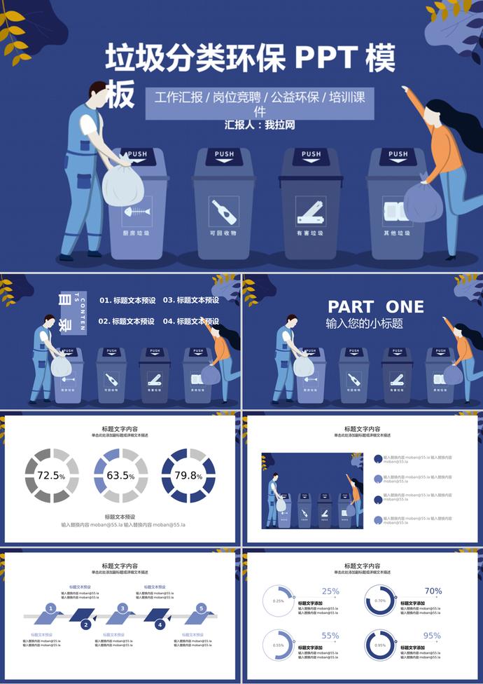 紫蘭簡潔大氣風(fēng)格垃圾分類環(huán)保課件PPT模板