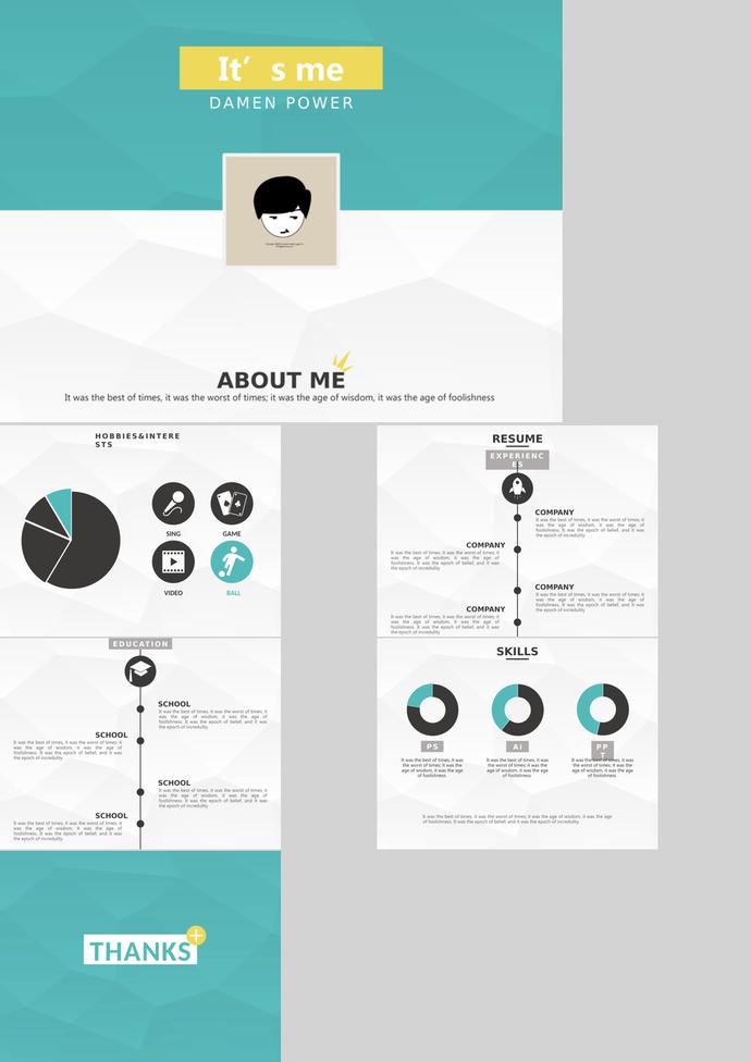 簡潔低LOW風(fēng)格個人簡歷PPT模板