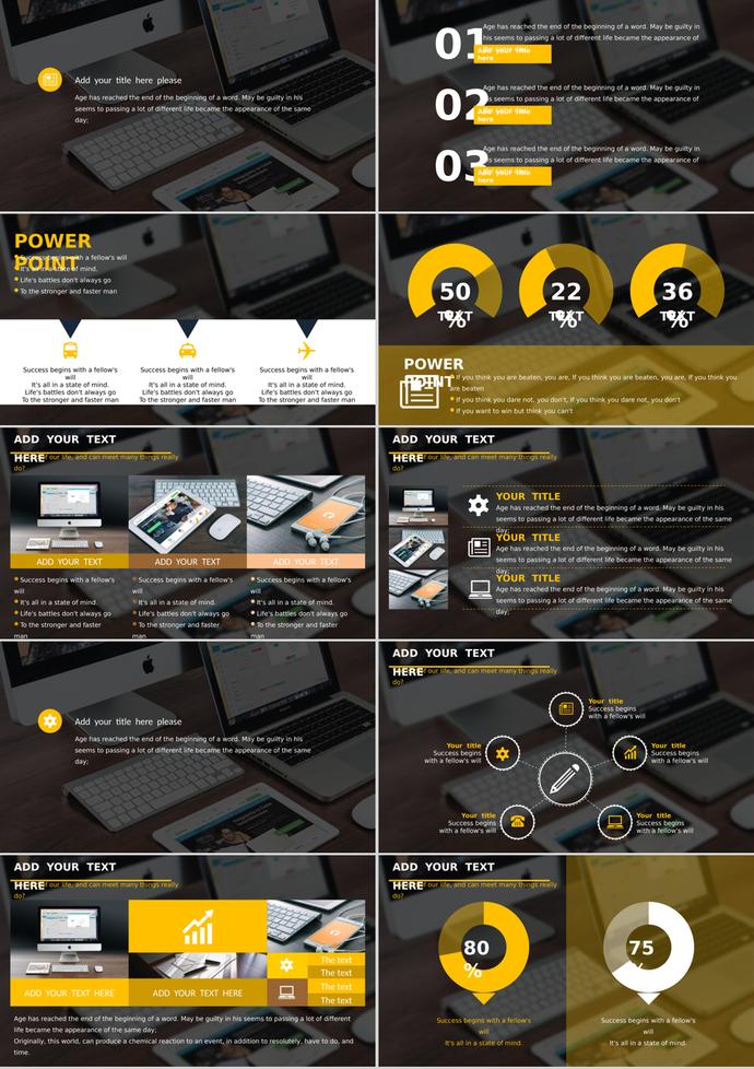 歐美辦公桌面背景商務(wù)PPT模板-1