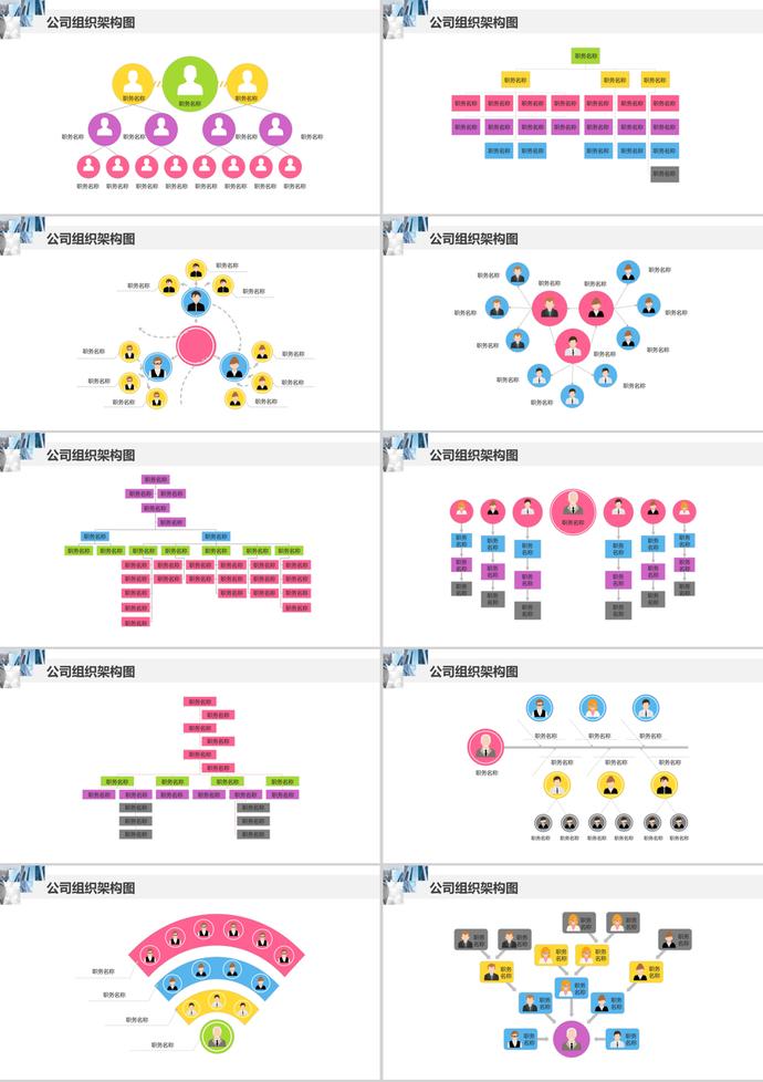 工作組織架構(gòu)圖PPT模板-1