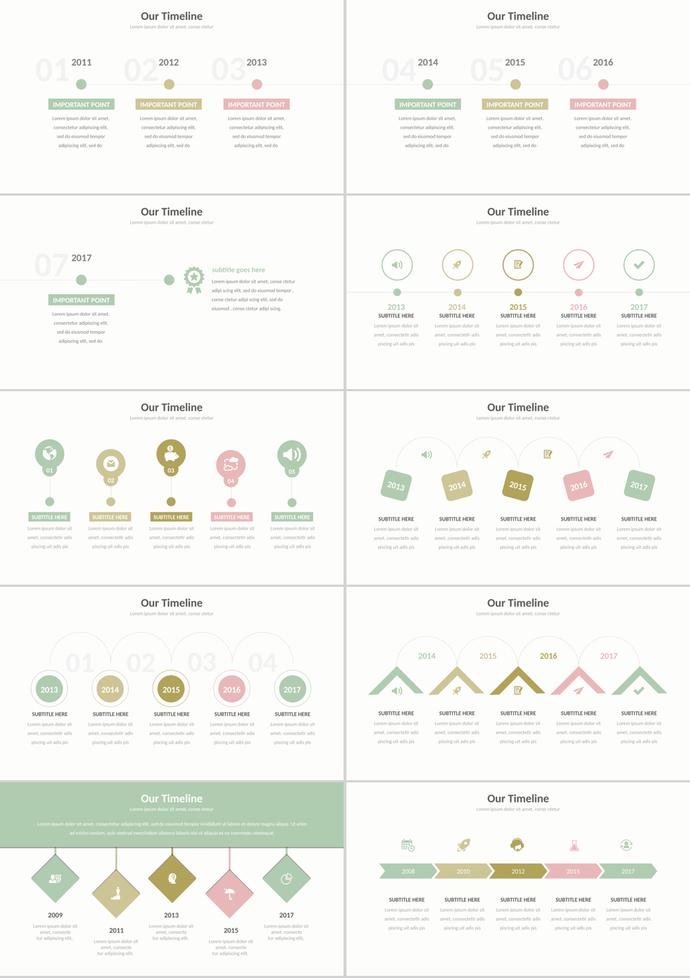 組織架構(gòu)時(shí)間線信息可視化PPT模板-1