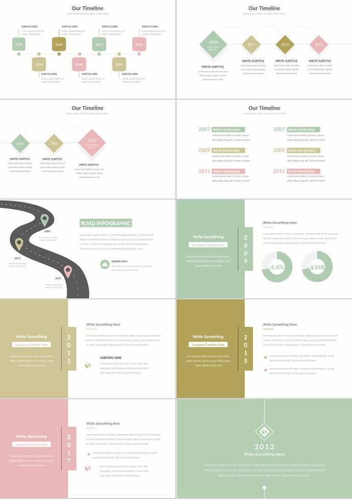 組織架構(gòu)時(shí)間線信息可視化PPT模板-2