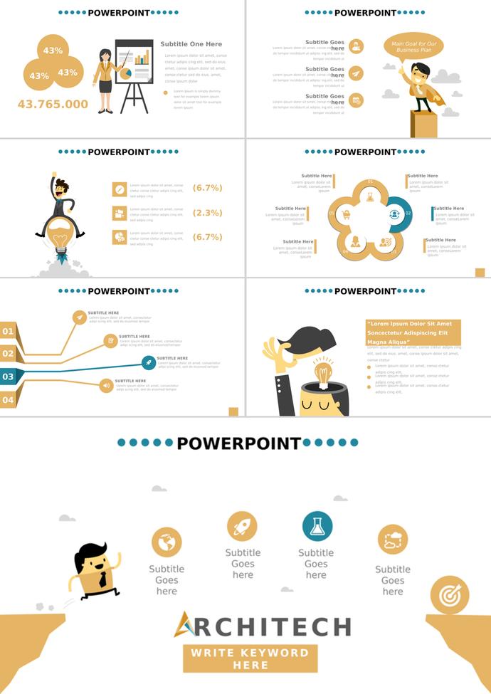 黃色風(fēng)格辦公人物信息可視化PPT圖表-2