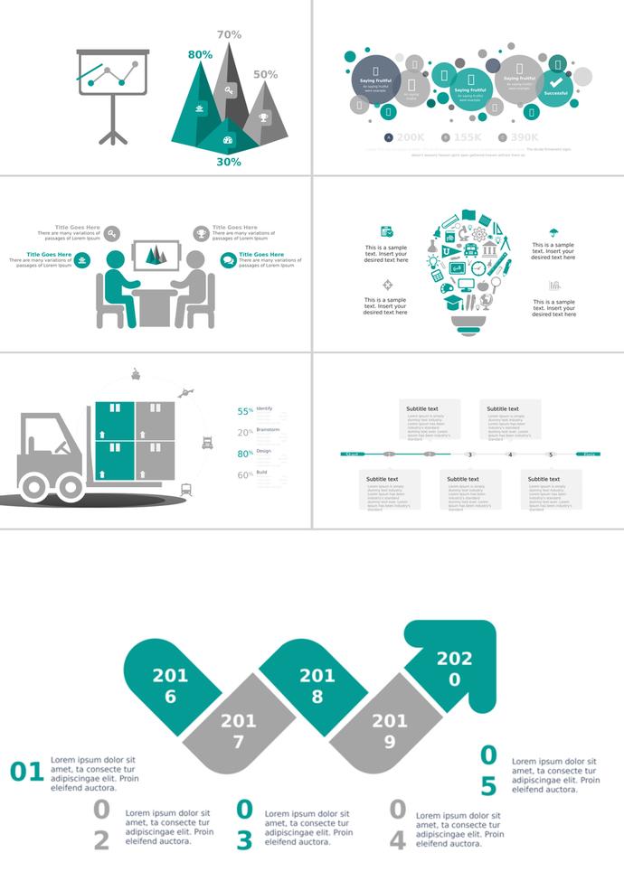 簡潔風(fēng)格思維導(dǎo)圖多邊形數(shù)據(jù)PPT圖表-2