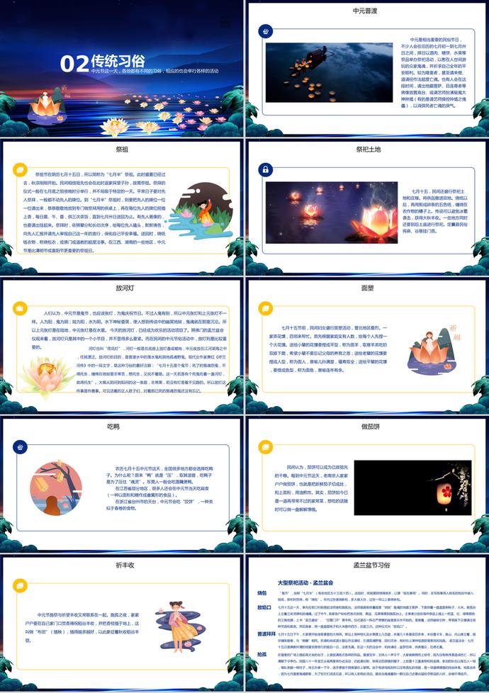 創(chuàng)意唯美中元節(jié)介紹PPT模板-1