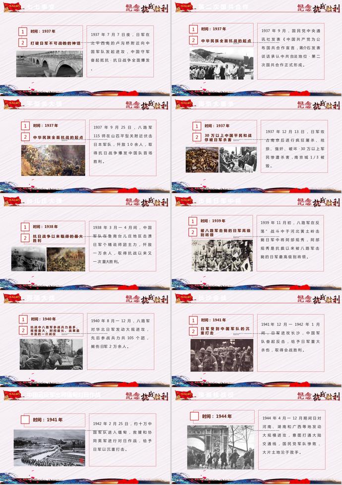 創(chuàng)意黨建紀念抗戰(zhàn)勝利PPT模板-1