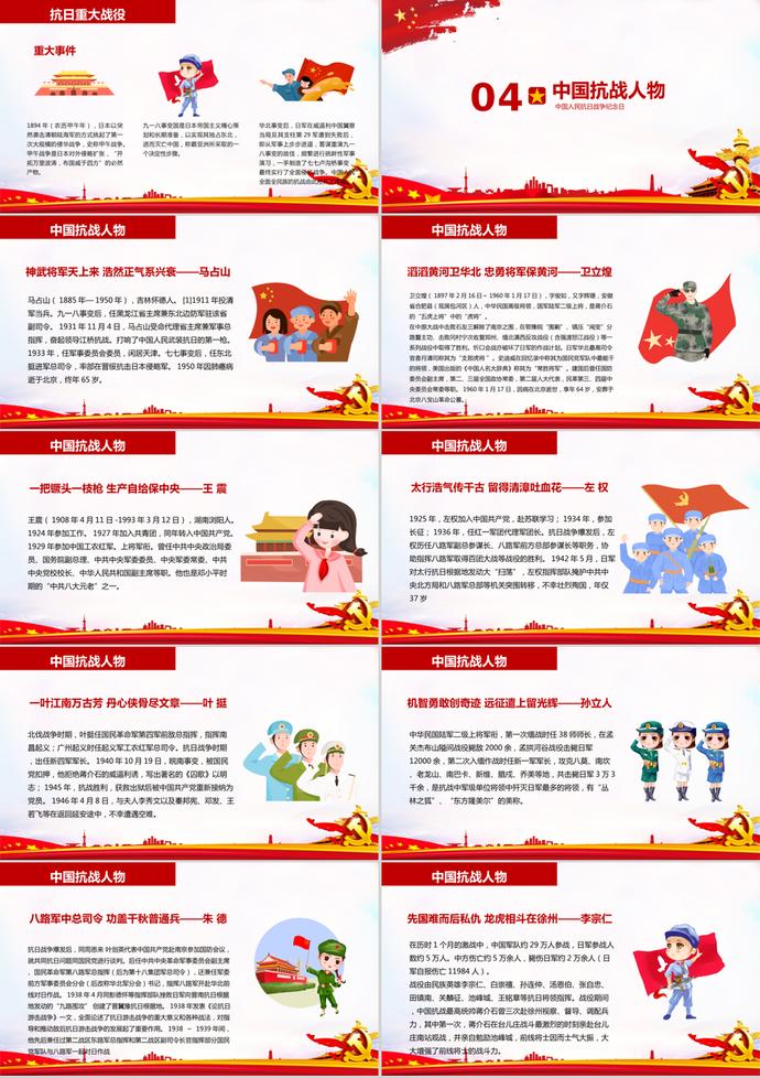 紀(jì)念抗戰(zhàn)勝利PPT模板-2