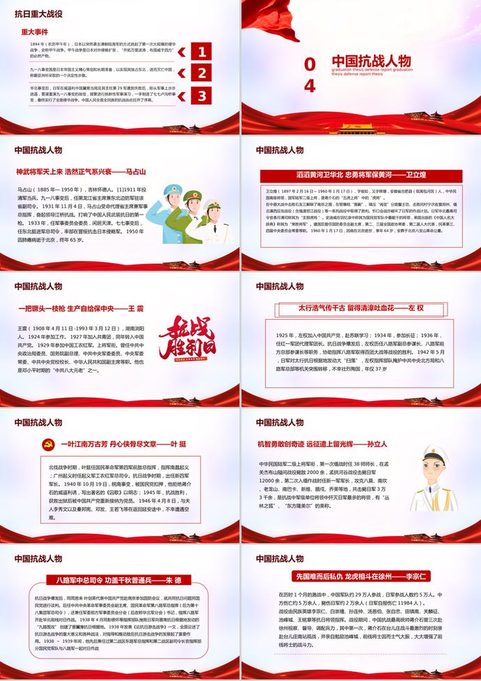 紀(jì)念抗戰(zhàn)勝利活動(dòng)PPT模板-2