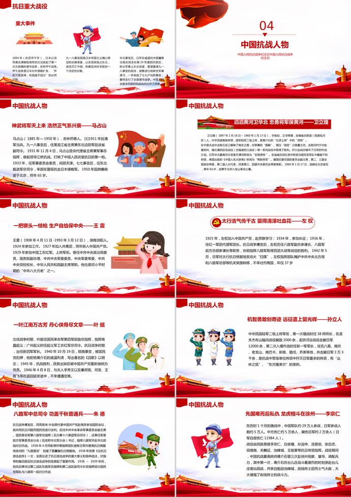 抗戰(zhàn)勝利紀(jì)念日紀(jì)念活動(dòng)PPT模板-2