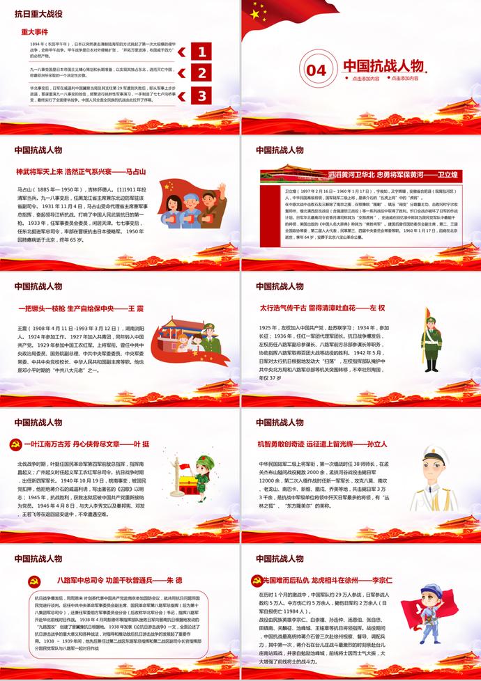 英勇奮戰(zhàn)抗戰(zhàn)勝利PPT模板-2