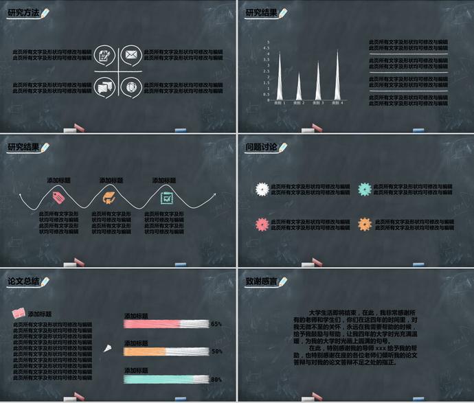 創(chuàng)意個(gè)性黑板畢業(yè)論文答辯ppt模板-1