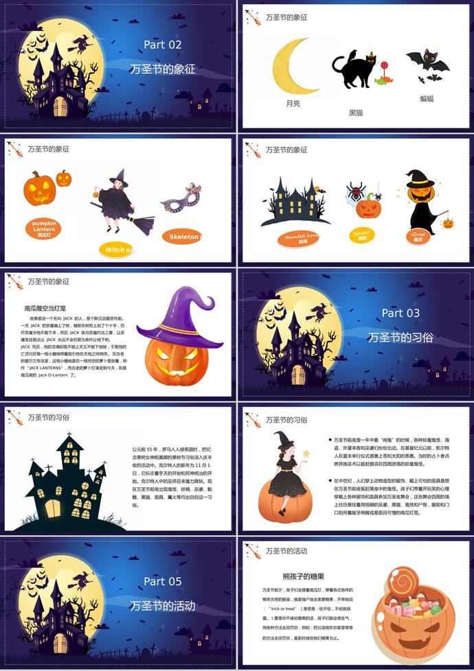 午夜狂歡萬圣節(jié)主題班會PPT模板-1