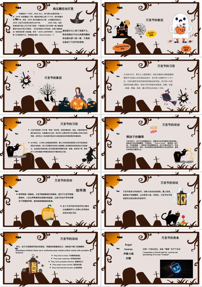 黑白恐怖萬圣節(jié)活動策劃PPT模板-1