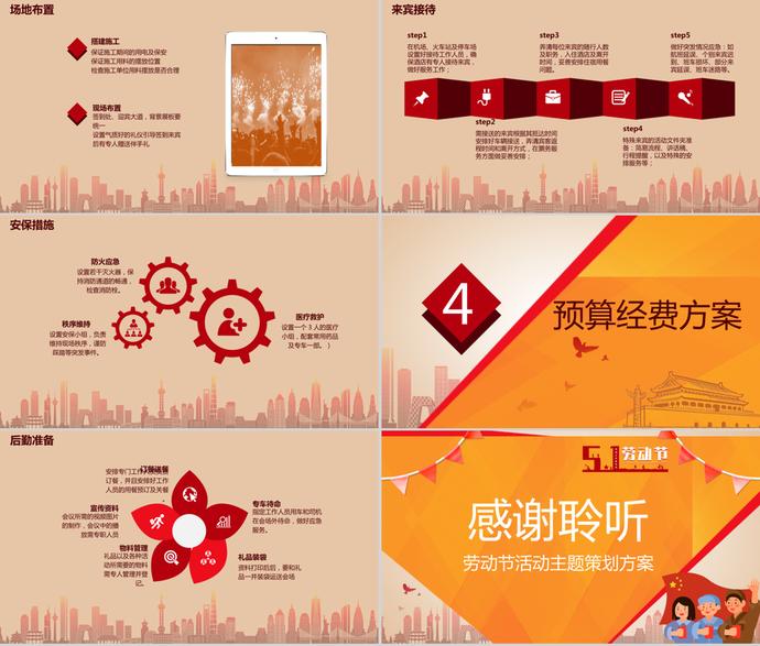 橙色勞動節(jié)活動主題策劃方案PPT模板-2
