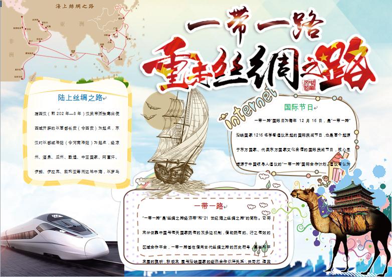 一帶一路重走絲綢之路精美手抄報(bào)