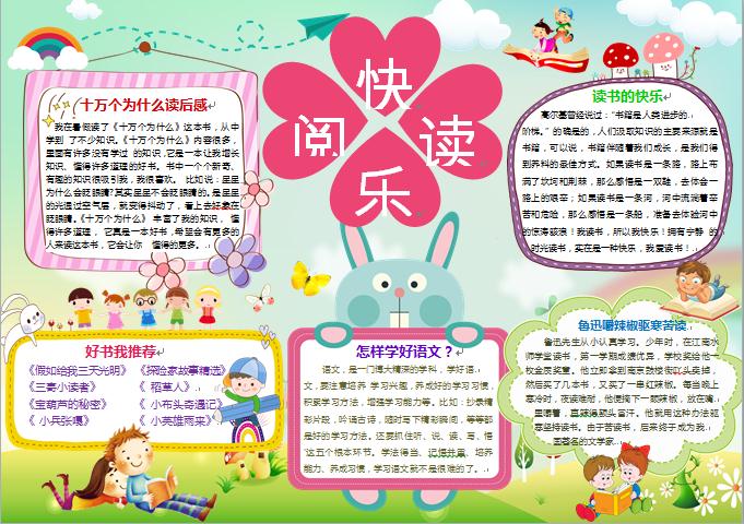 1快樂閱讀手抄報wps