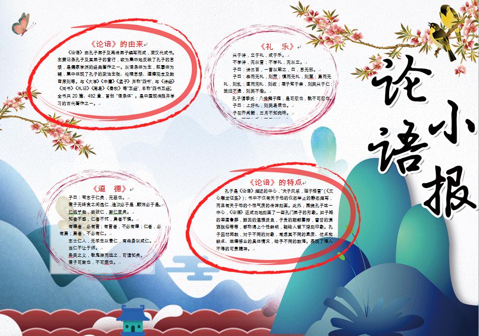 簡約精美論語主題校園手抄報(bào)