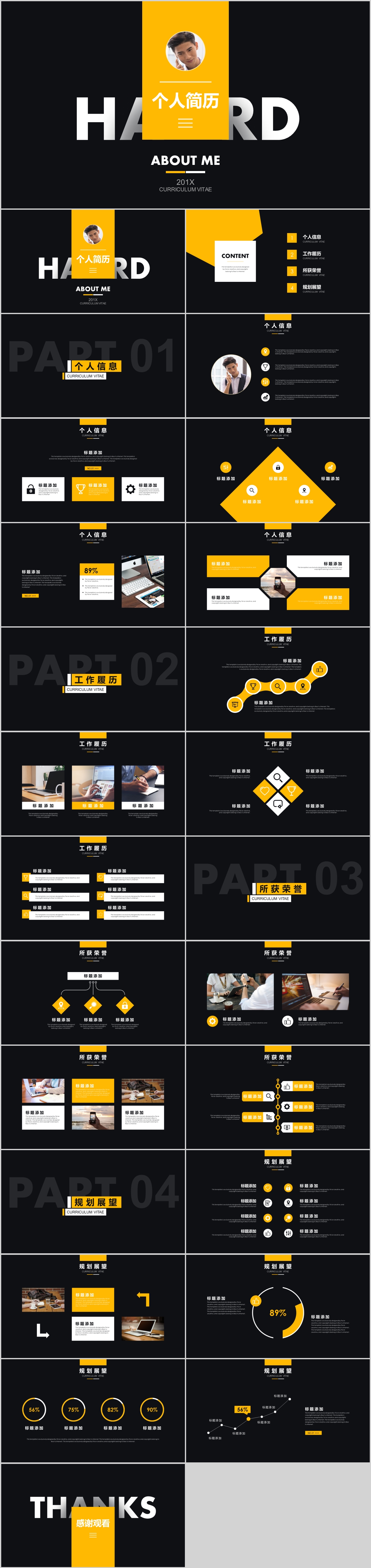 創(chuàng)意個人求職簡歷述職報告模板.