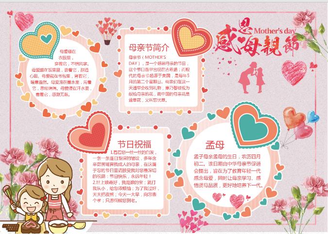 心心精美母親節(jié)手抄報(bào)