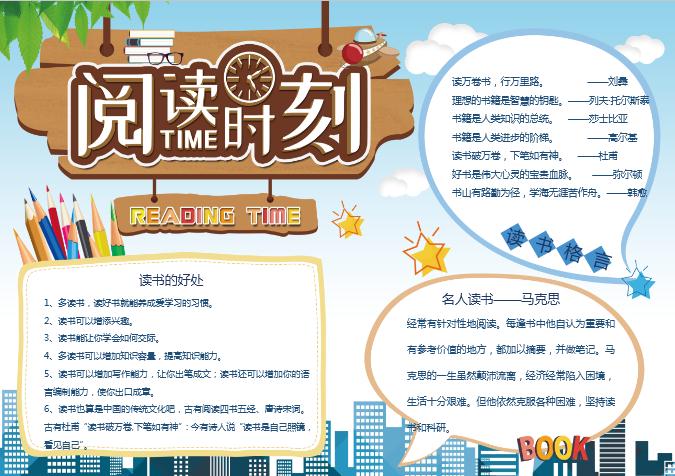 清新閱讀時刻word小報