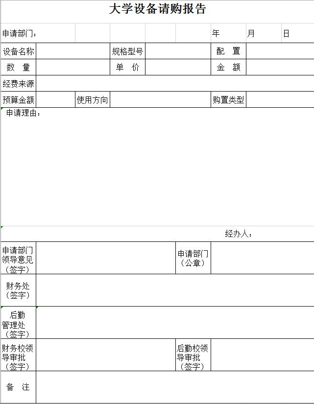 大學設備請購報告