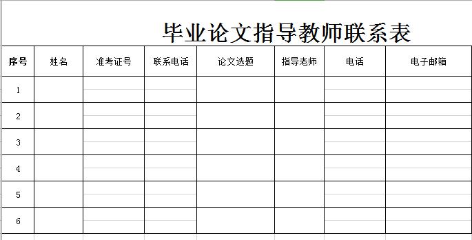 畢業(yè)論文指導(dǎo)教師聯(lián)系表