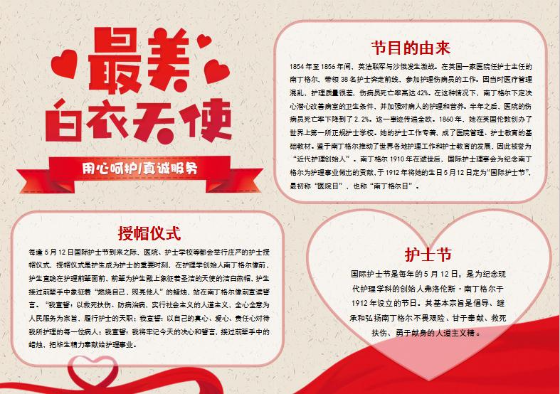 簡約國際護士節(jié)手抄報模板