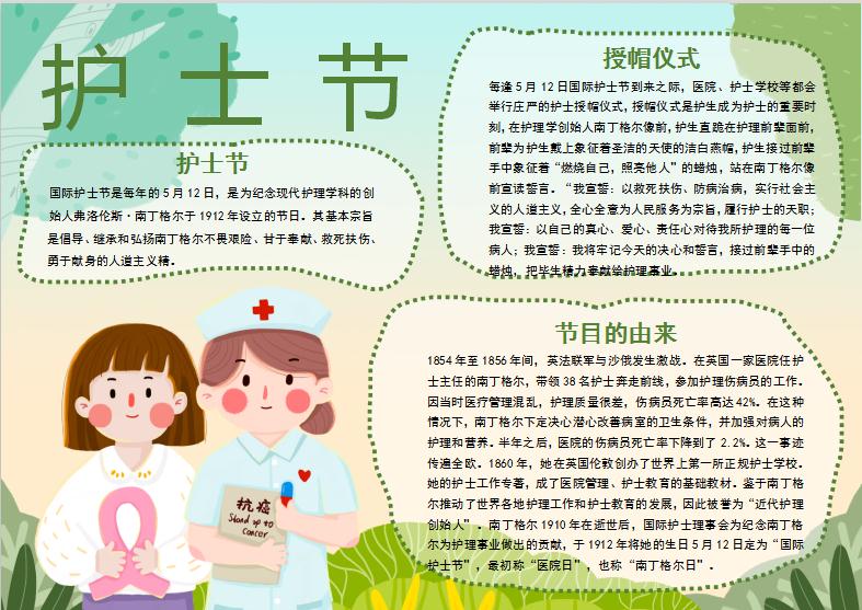 漸變國際護(hù)士節(jié)手抄報模板