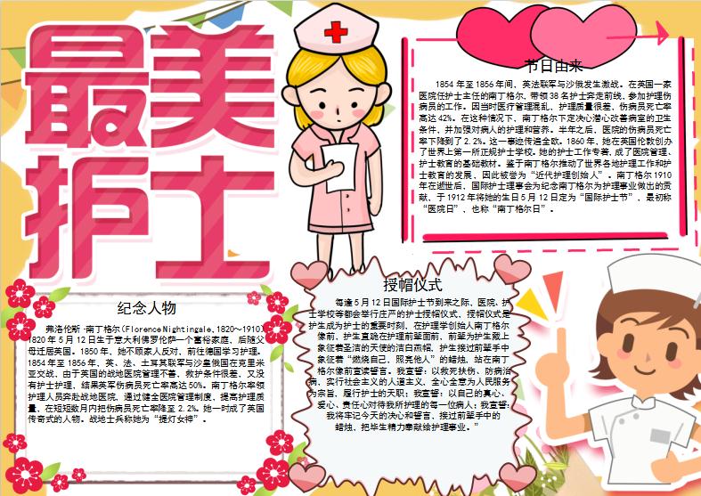 簡約卡通風(fēng)格護(hù)士節(jié)節(jié)日手抄報(bào)Word模板
