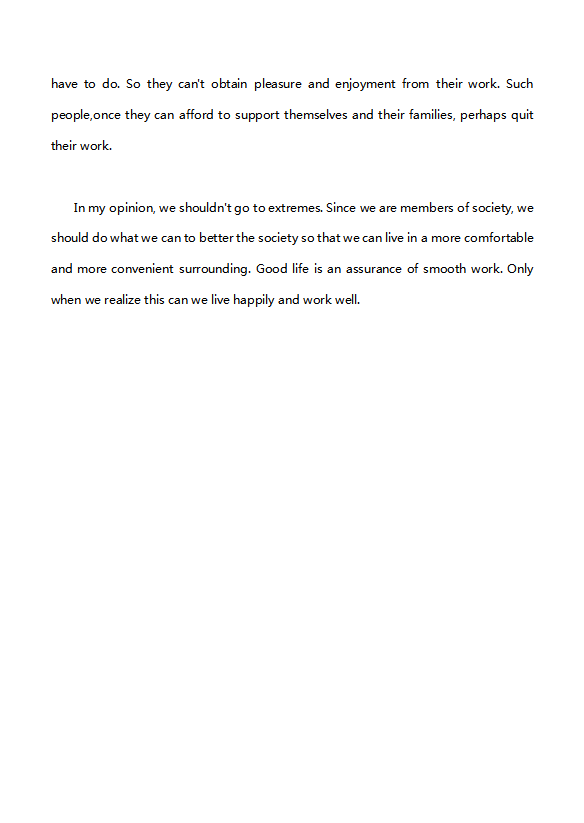 英語四級作文：為什么要工作-1