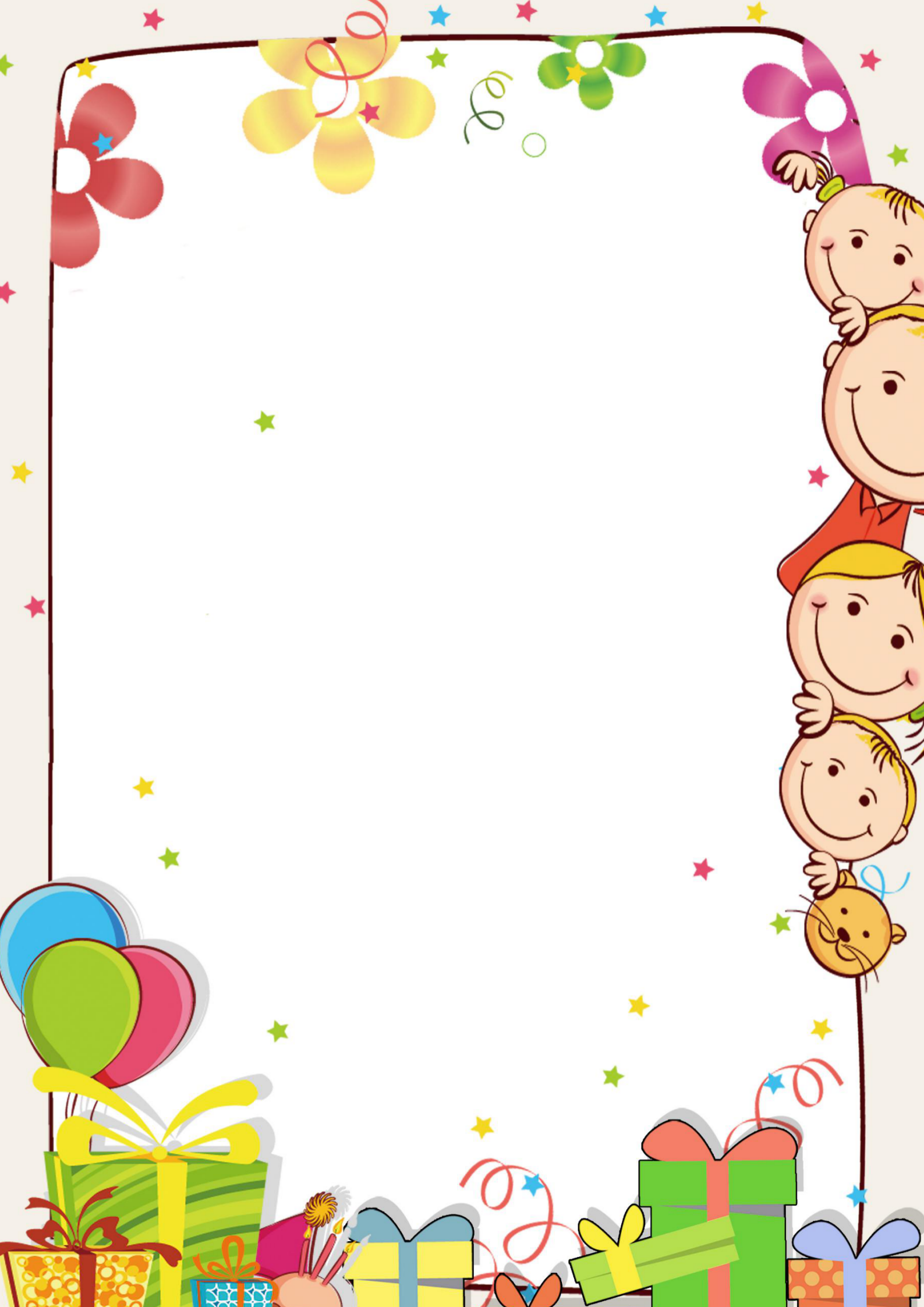 可愛卡通信紙背景word模板