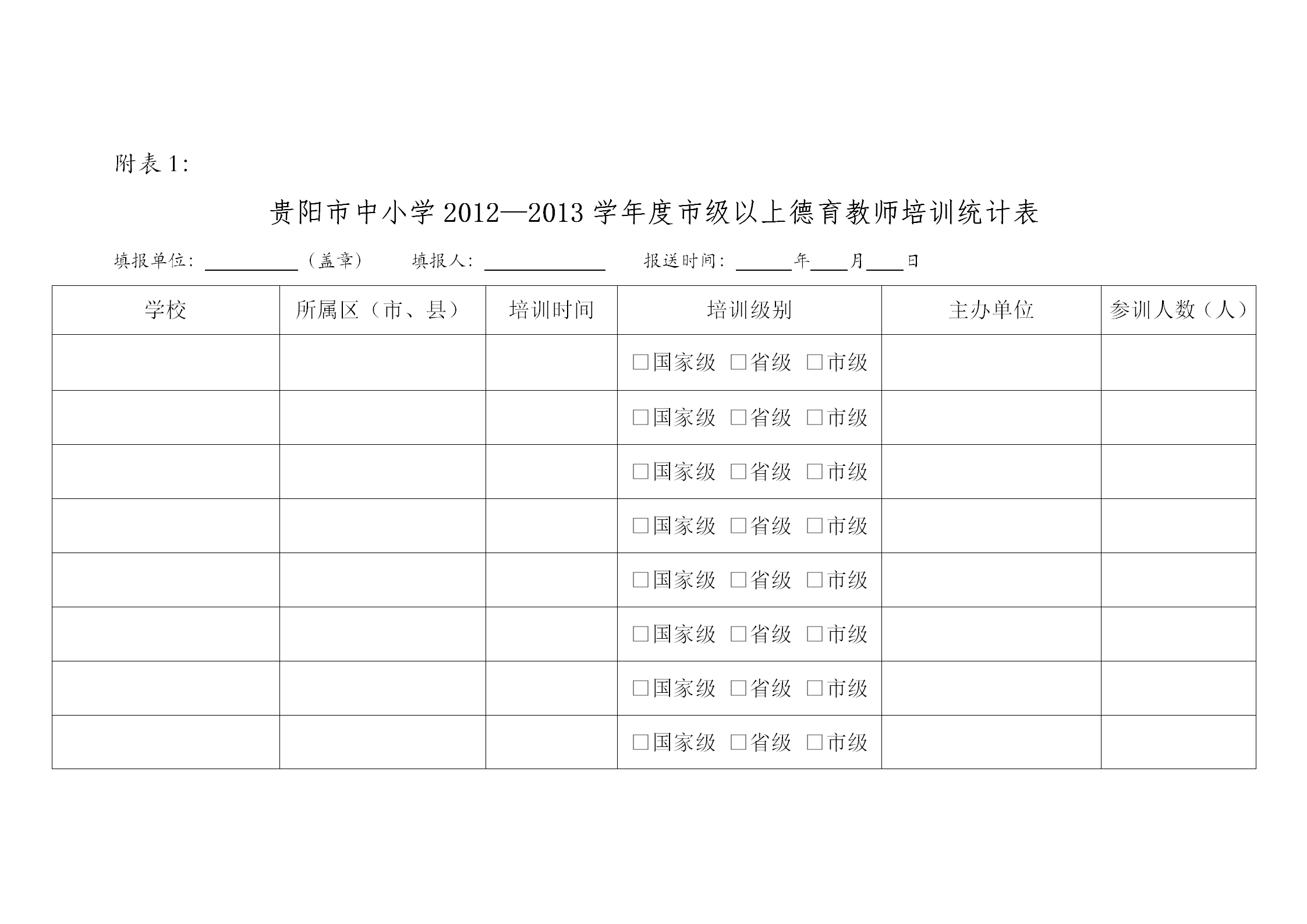 各項工作活動開展統(tǒng)計附表word模板-1