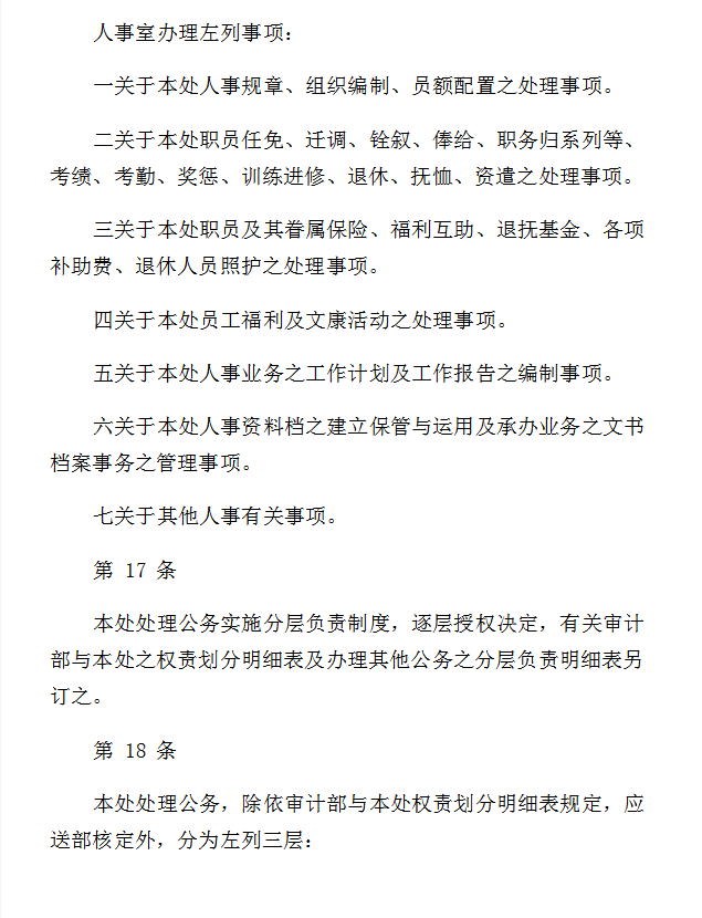 審計處辦事細則Word模板