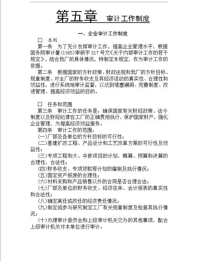 企業(yè)審計工作制度word模板