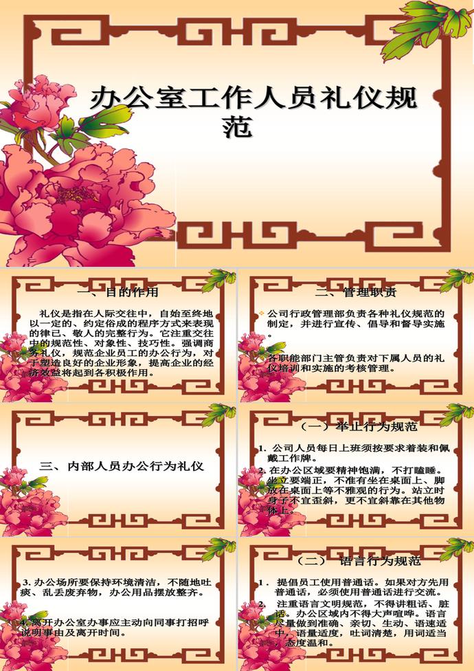 辦公室工作人員禮儀規(guī)范PPT模板